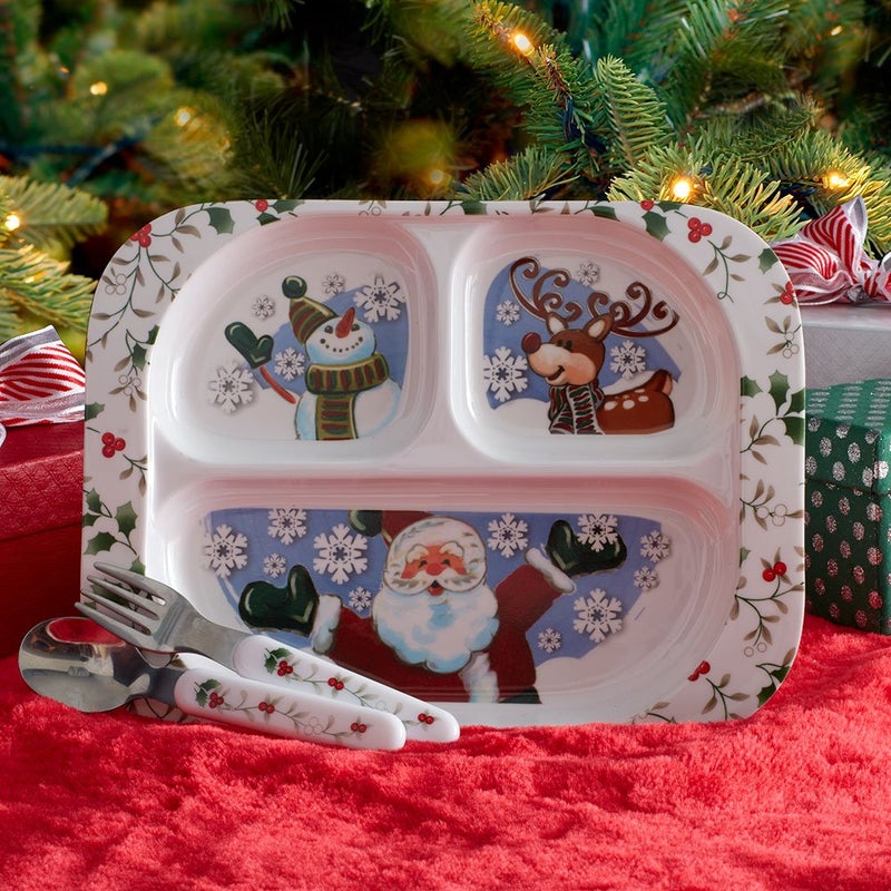 Pfaltzgraff Winterberry 3 Piece Jolly Santa Childrens Set - Image 2